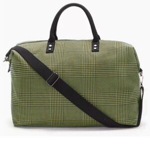 Lulu Dharma Yellow And Black Plaid Weekender Tote Bag NIB